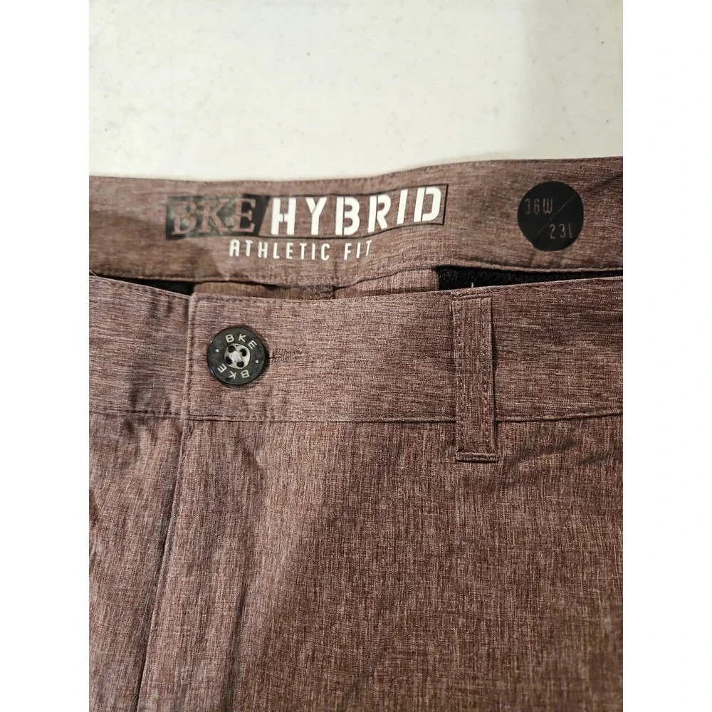 BKE Hybrid shorts mens size 36x23 athletic fit Maroon travel casual shorts(1093
